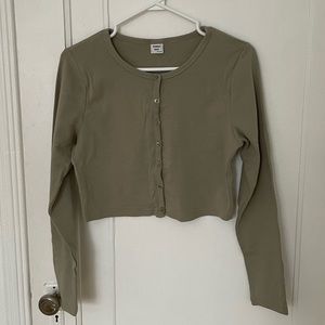 Sunday Best Sage Green Cropped Cardigan